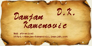 Damjan Kamenović vizit kartica